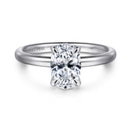 Daniele - 14K White Gold Oval Diamond Engagement Ring