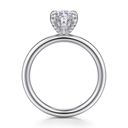 Daniele - 14K White Gold Pear Shape Solitaire Diamond Engagement Ring