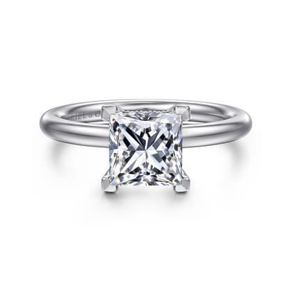 Daniele - 14K White Gold Princess Cut Solitaire Diamond Engagement Ring