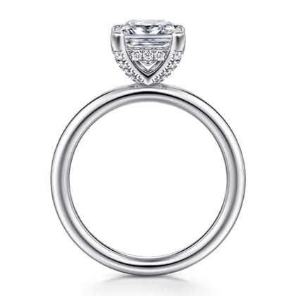 Daniele - 14K White Gold Princess Cut Solitaire Diamond Engagement Ring