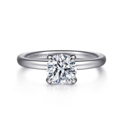 Daniele - 14K White Gold Round Solitaire Diamond Engagement Ring