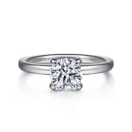 Daniele - 14K White Gold Round Solitaire Diamond Engagement Ring