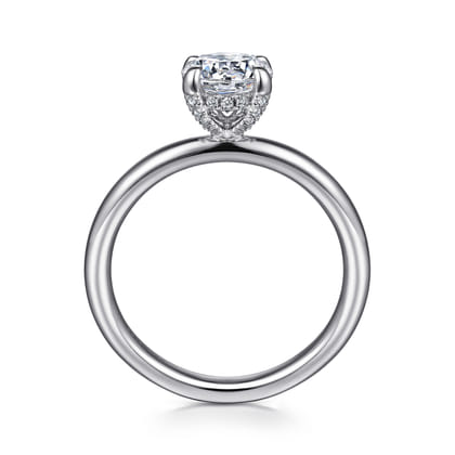 Daniele - 14K White Gold Round Solitaire Diamond Engagement Ring
