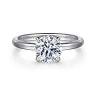 Daniele - 14K White Gold Round Solitaire Diamond Engagement Ring