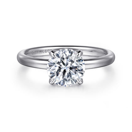 Daniele - 14K White Gold Round Solitaire Diamond Engagement Ring
