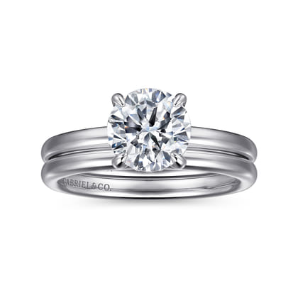 Daniele - 14K White Gold Round Solitaire Diamond Engagement Ring
