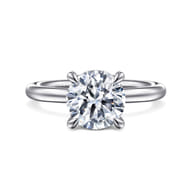 Daniele - 14K White Gold Round Solitaire Diamond Engagement Ring
