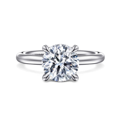 Daniele - 14K White Gold Round Solitaire Diamond Engagement Ring