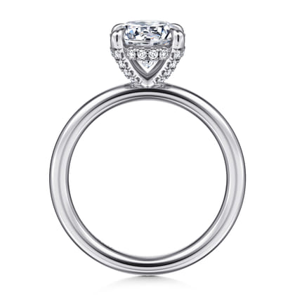 Daniele - 14K White Gold Round Solitaire Diamond Engagement Ring