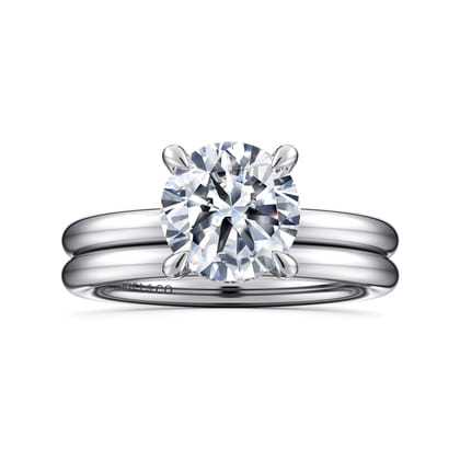 Daniele - 14K White Gold Round Solitaire Diamond Engagement Ring