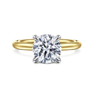 Daniele - 14K White and Yellow Gold Round Solitaire Diamond Engagement Ring