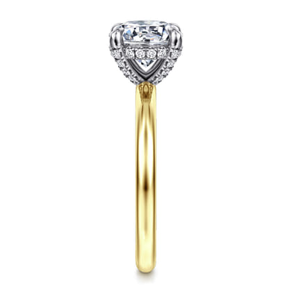 Daniele - 14K White and Yellow Gold Round Solitaire Diamond Engagement Ring