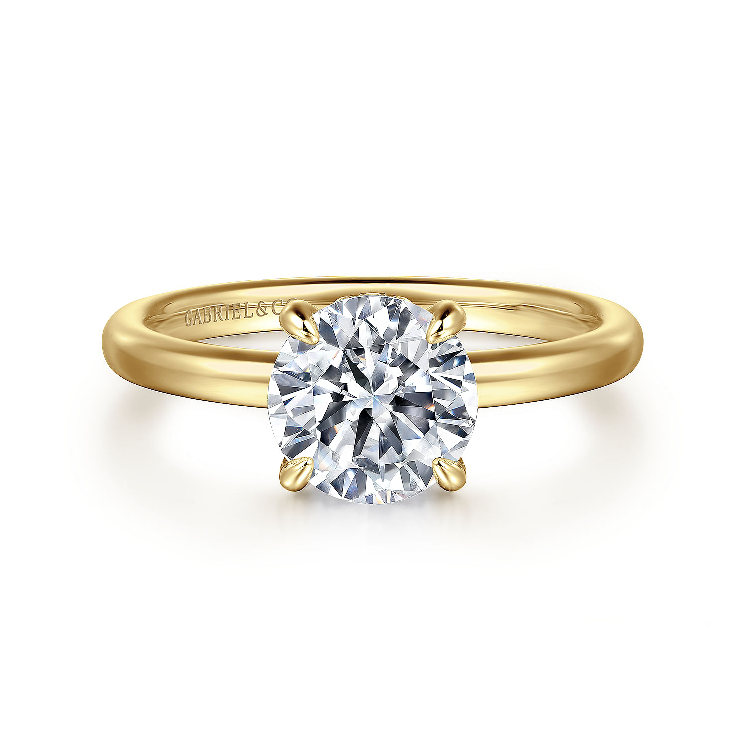 Daniele - 14K Yellow Gold Round Diamond Engagement Ring