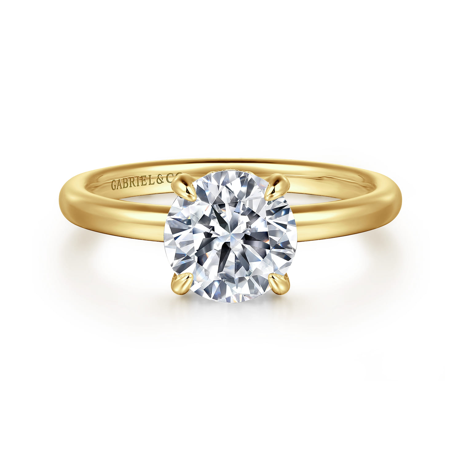 Daniele - 14K Yellow Gold Round Solitaire Diamond Engagement Ring