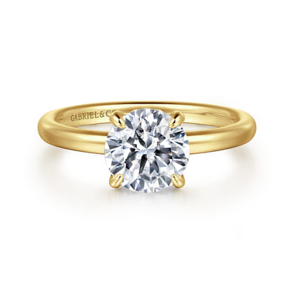 Daniele - 14K Yellow Gold Round Solitaire Diamond Engagement Ring