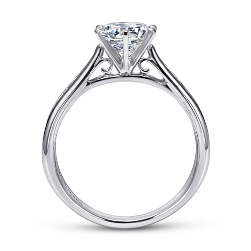 Danielle - 14K White Gold Round Diamond Channel Set Engagement Ring - 0.31 ct - Shot 2