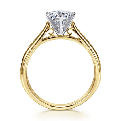 Danielle - 14K White-Yellow Gold Round Diamond Channel Set Engagement Ring