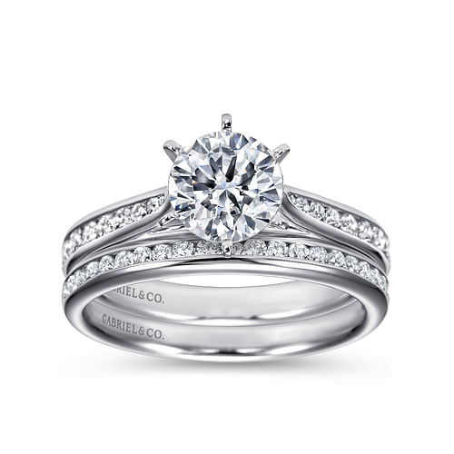 Danielle - Platinum Round Diamond Channel Set Engagement Ring - 0.31 ct - Shot 4