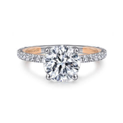 Danita - 14K White-Rose Gold Round Diamond Engagement Ring
