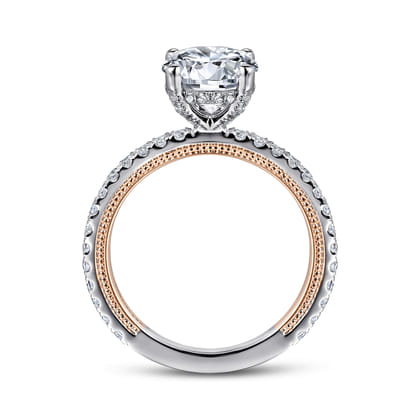 Danita - 14K White-Rose Gold Round Diamond Engagement Ring