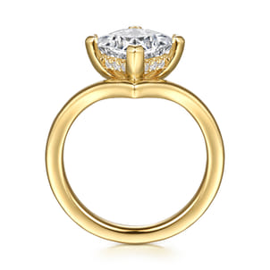 Dante - 14K Yellow Gold Chevron Princess Cut Diamond Engagement Ring