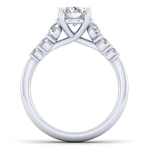 Darby - 14K White Gold Oval Diamond Engagement Ring - 0.47 ct - Shot 2