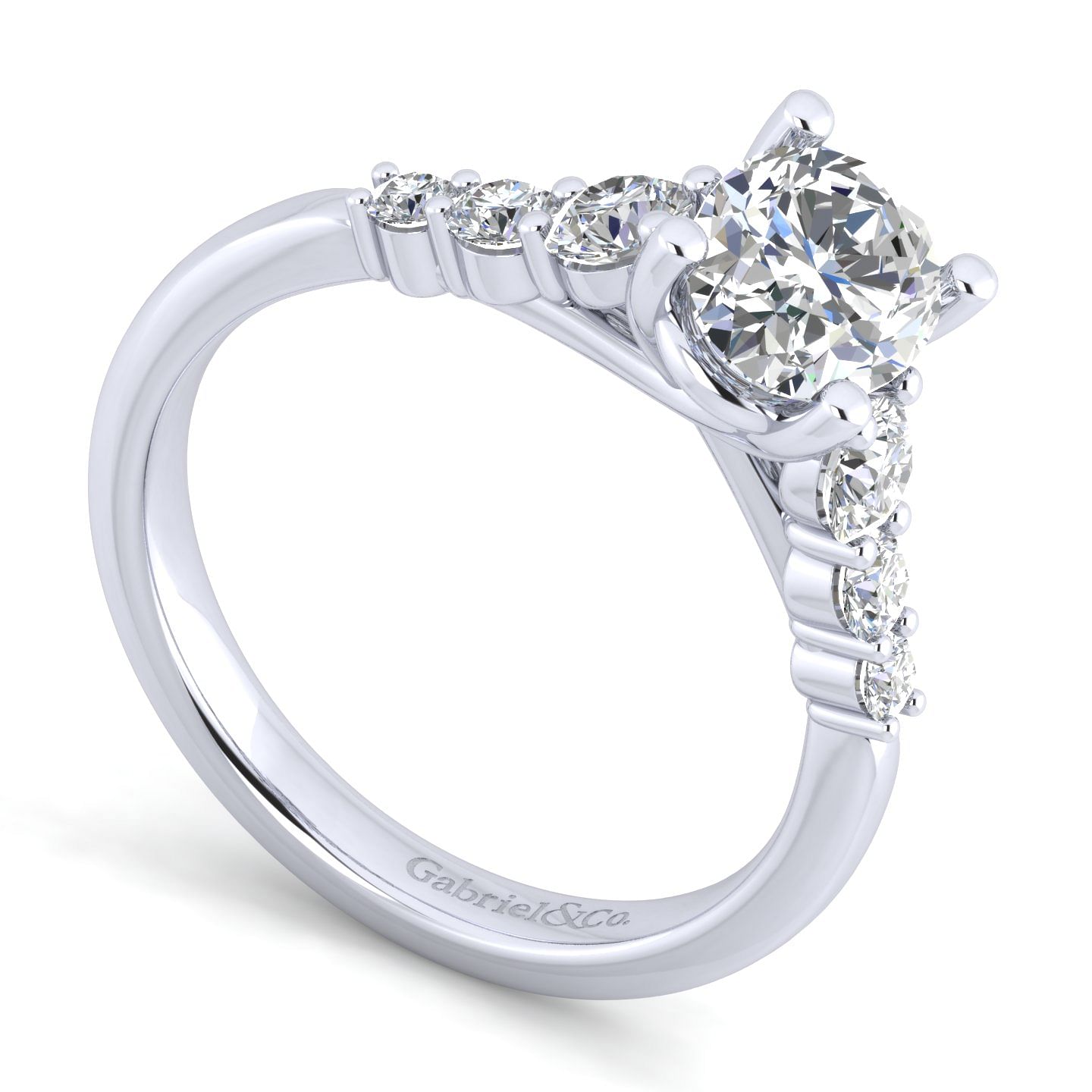 Darby - 14K White Gold Oval Diamond Engagement Ring - 0.47 ct - Shot 3