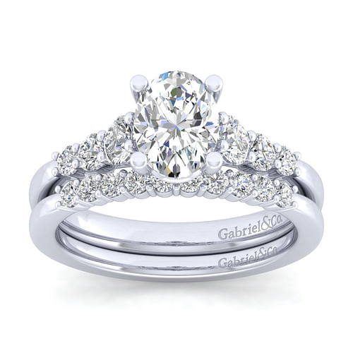 Darby - 14K White Gold Oval Diamond Engagement Ring - 0.47 ct - Shot 4