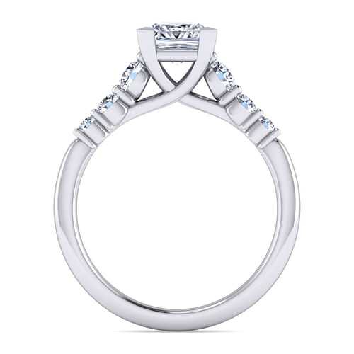 Darby - 14K White Gold Princess Cut Diamond Engagement Ring - 0.47 ct - Shot 2