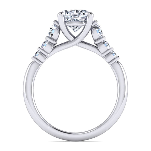 Darby - 14K White Gold Round Diamond Engagement Ring - 0.47 ct - Shot 2
