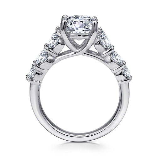 Darby - 14K White Gold Round Diamond Engagement Ring - 1.42 ct - Shot 2