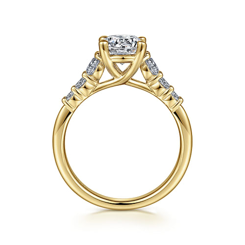 Darby - 14K Yellow Gold Round Diamond Engagement Ring - 0.47 ct - Shot 2