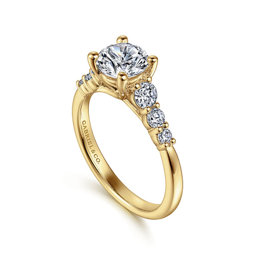 Darby - 14K Yellow Gold Round Diamond Engagement Ring - 0.47 ct - Shot 3