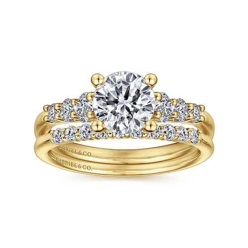Darby - 14K Yellow Gold Round Diamond Engagement Ring - 0.47 ct - Shot 4