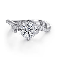 Darcie - 14K White Gold Round Diamond Engagement Ring