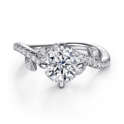 Darcie - 14K White Gold Round Diamond Engagement Ring