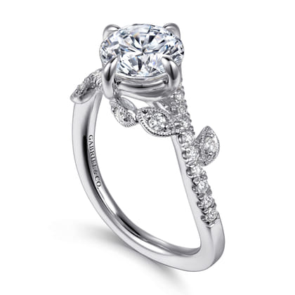 Darcie - 14K White Gold Round Diamond Engagement Ring