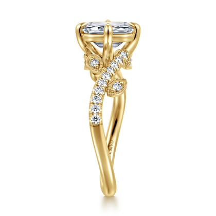 Darcie - 14K Yellow Gold Emerald Cut Diamond Engagement Ring