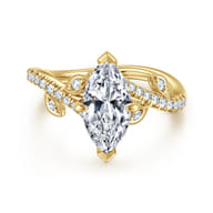 Darcie - 14K Yellow Gold Marquise Shape Diamond Engagement Ring