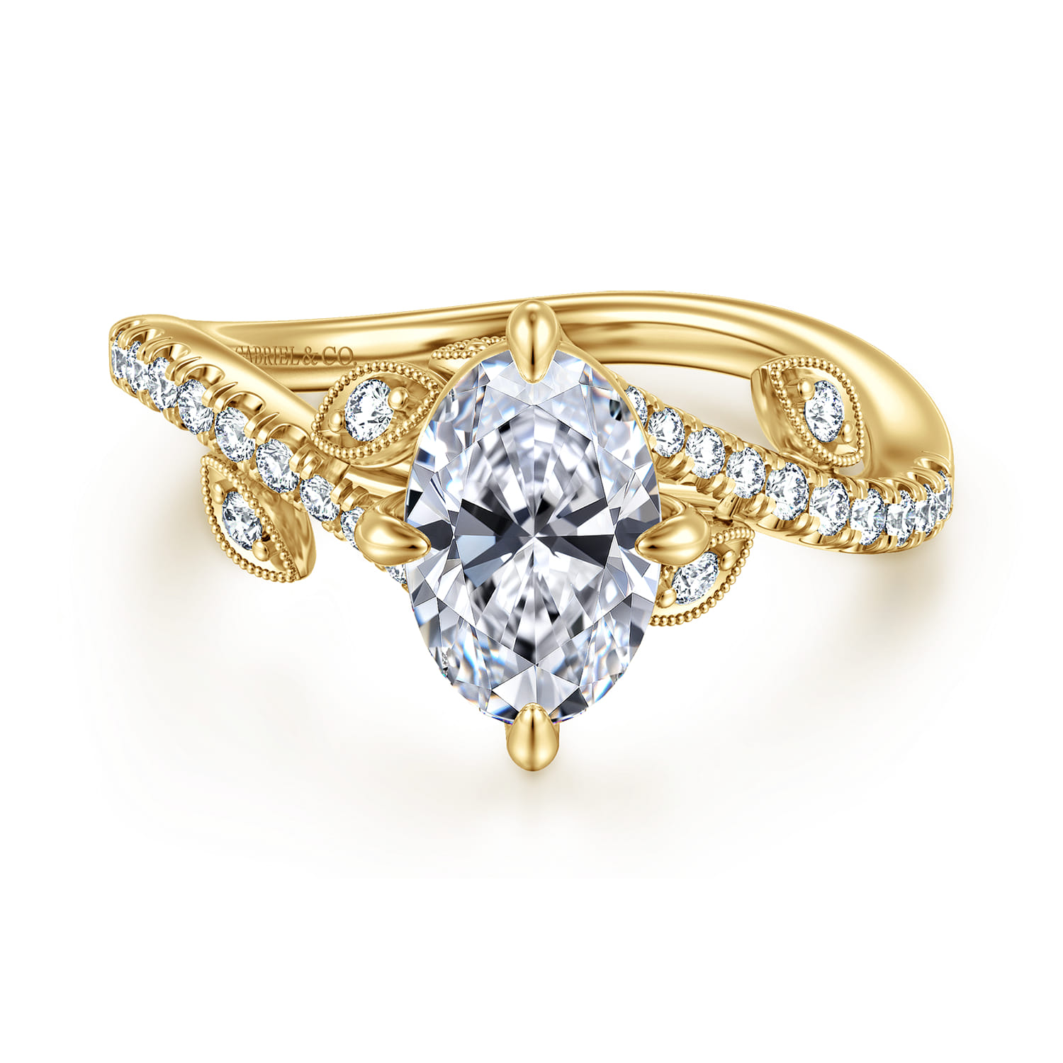 Darcie - 14K Yellow Gold Oval Diamond Engagement Ring