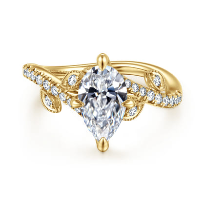 Darcie - 14K Yellow Gold Pear Shape Diamond Engagement Ring