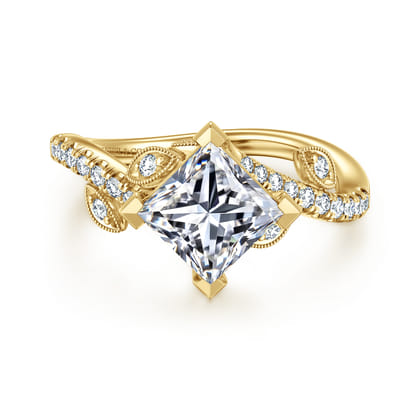 Darcie - 14K Yellow Gold Princess Cut Diamond Engagement Ring