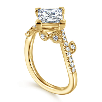 Darcie - 14K Yellow Gold Princess Cut Diamond Engagement Ring