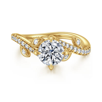 Darcie - 14K Yellow Gold Round Diamond Engagement Ring