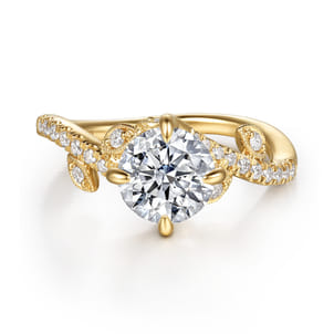 Darcie - 14K Yellow Gold Round Diamond Engagement Ring