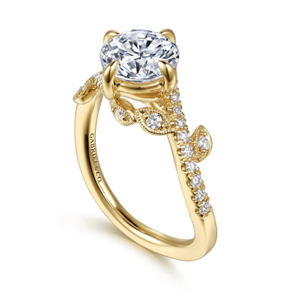 Darcie - 14K Yellow Gold Round Diamond Engagement Ring