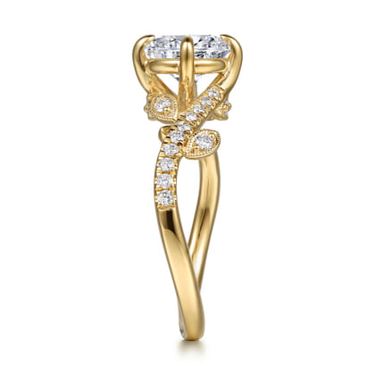 Darcie - 14K Yellow Gold Round Diamond Engagement Ring