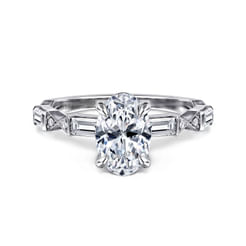 Dariella - 14K White Gold Oval Diamond Engagement Ring