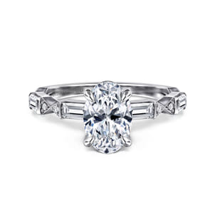 Dariella - 14K White Gold Oval Diamond Engagement Ring