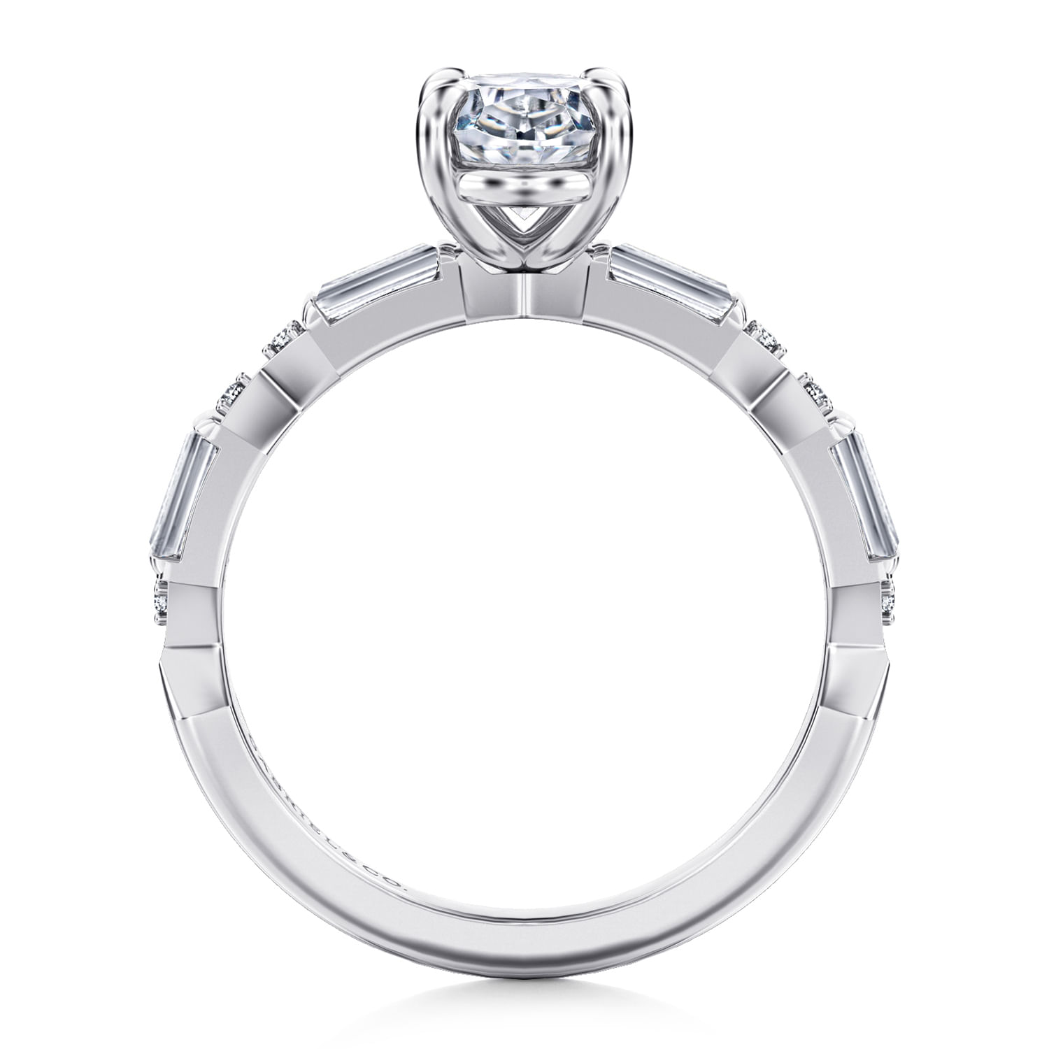 Dariella - 14K White Gold Oval Diamond Engagement Ring